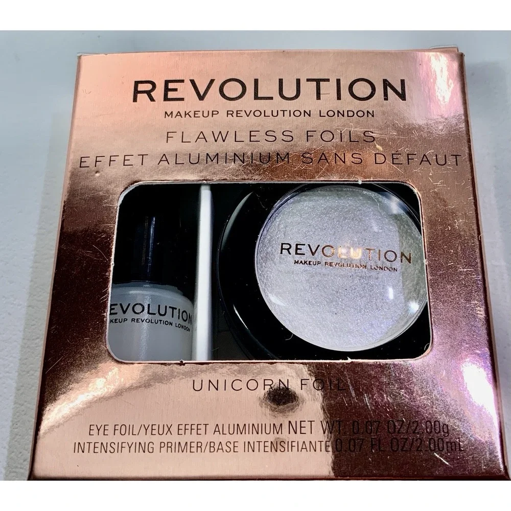 Lot 2‎ Makeup Revolution Flawless Foils Eyeshadow # Rose Gold &Unicorn Foil